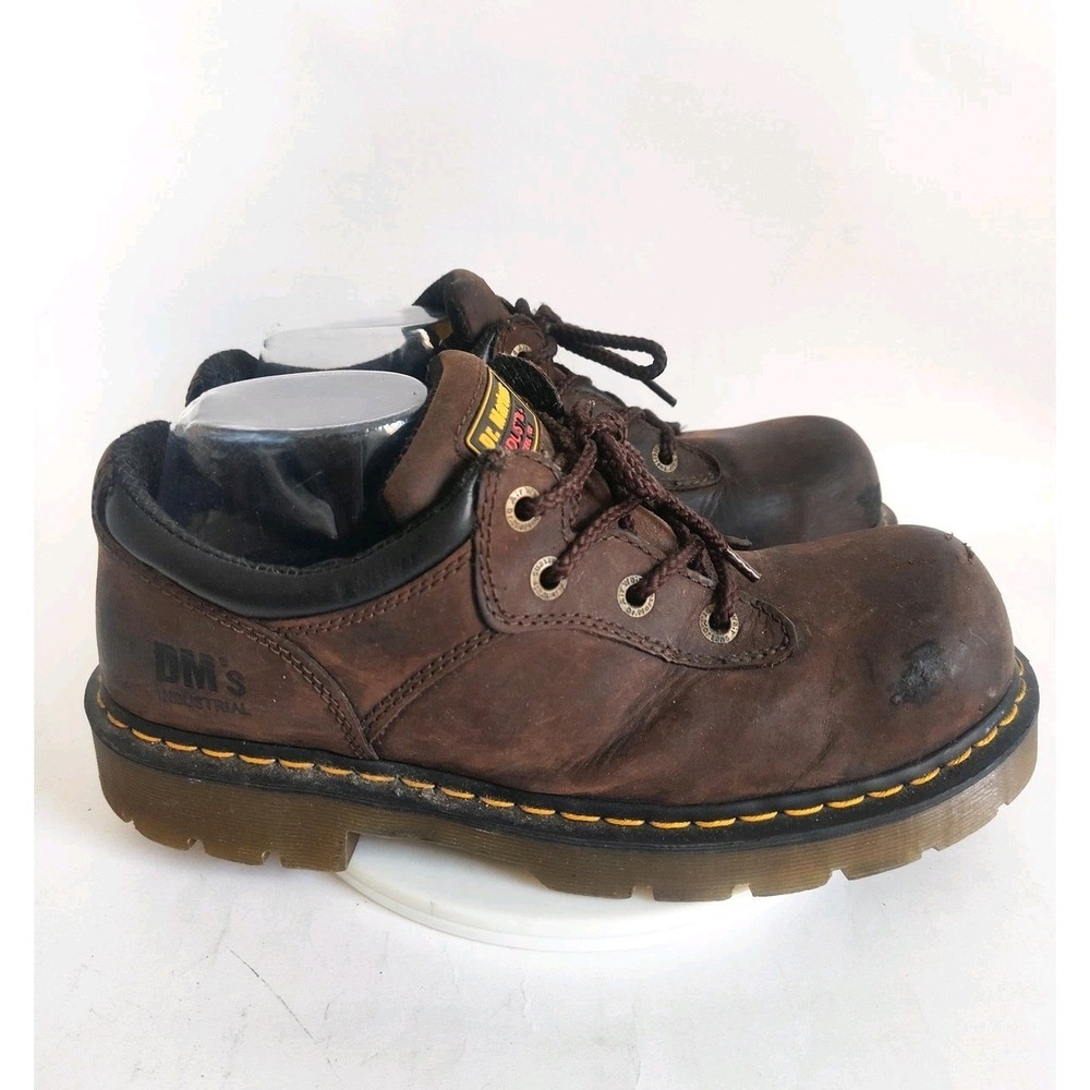 Dr. Martens Work Boots Size 10 Steel Toe Shoes Industrial Brown Winch Leather